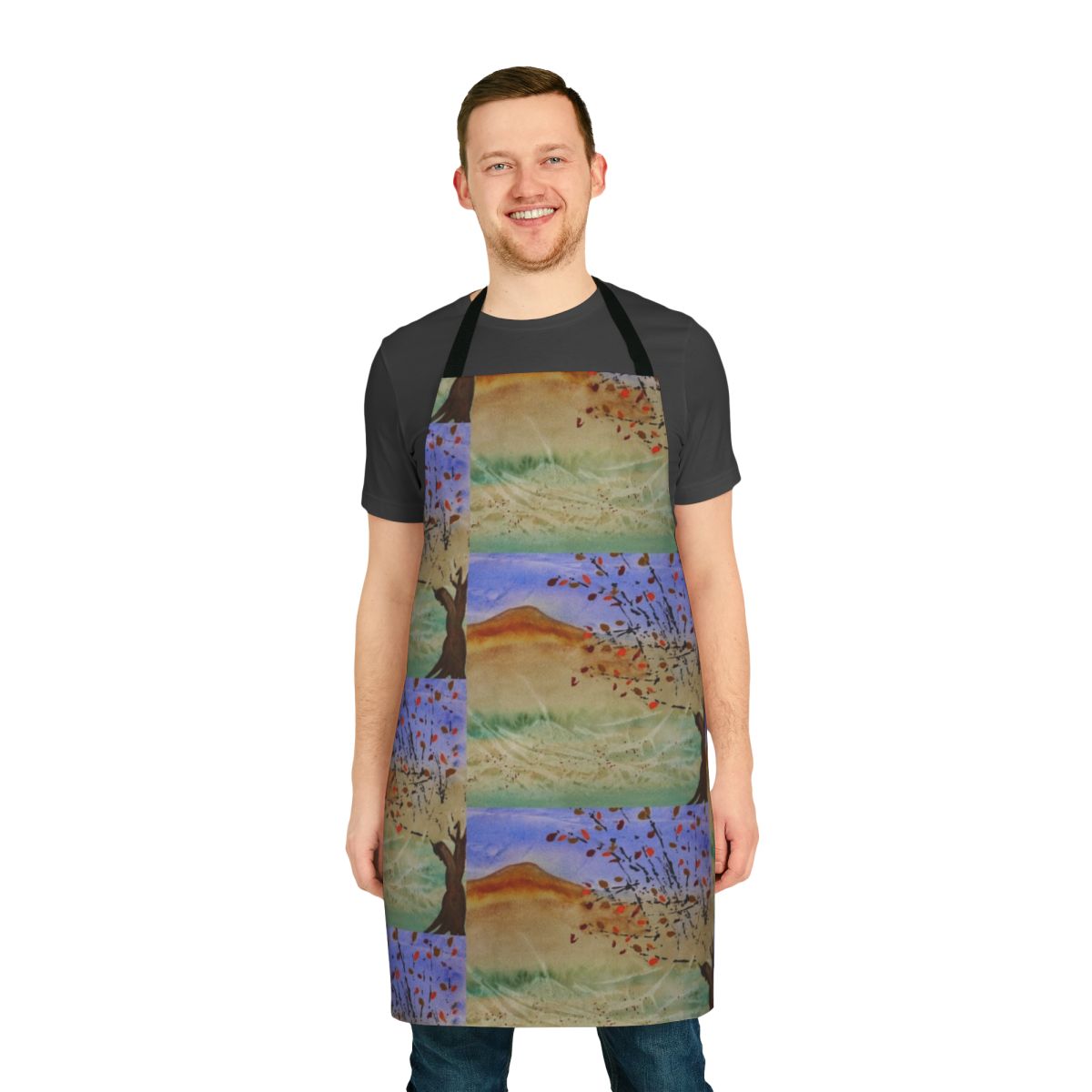 Autumn landscape design on a high-quality apron