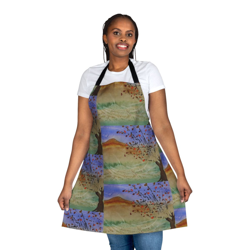 Autumn landscape design on a high-quality apron
