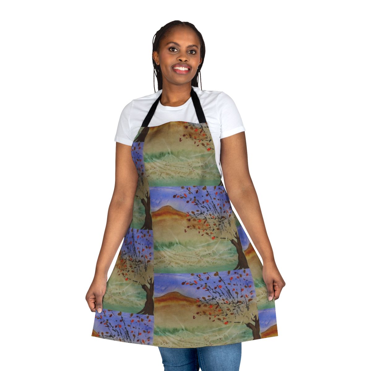 Autumn landscape design on a high-quality apron