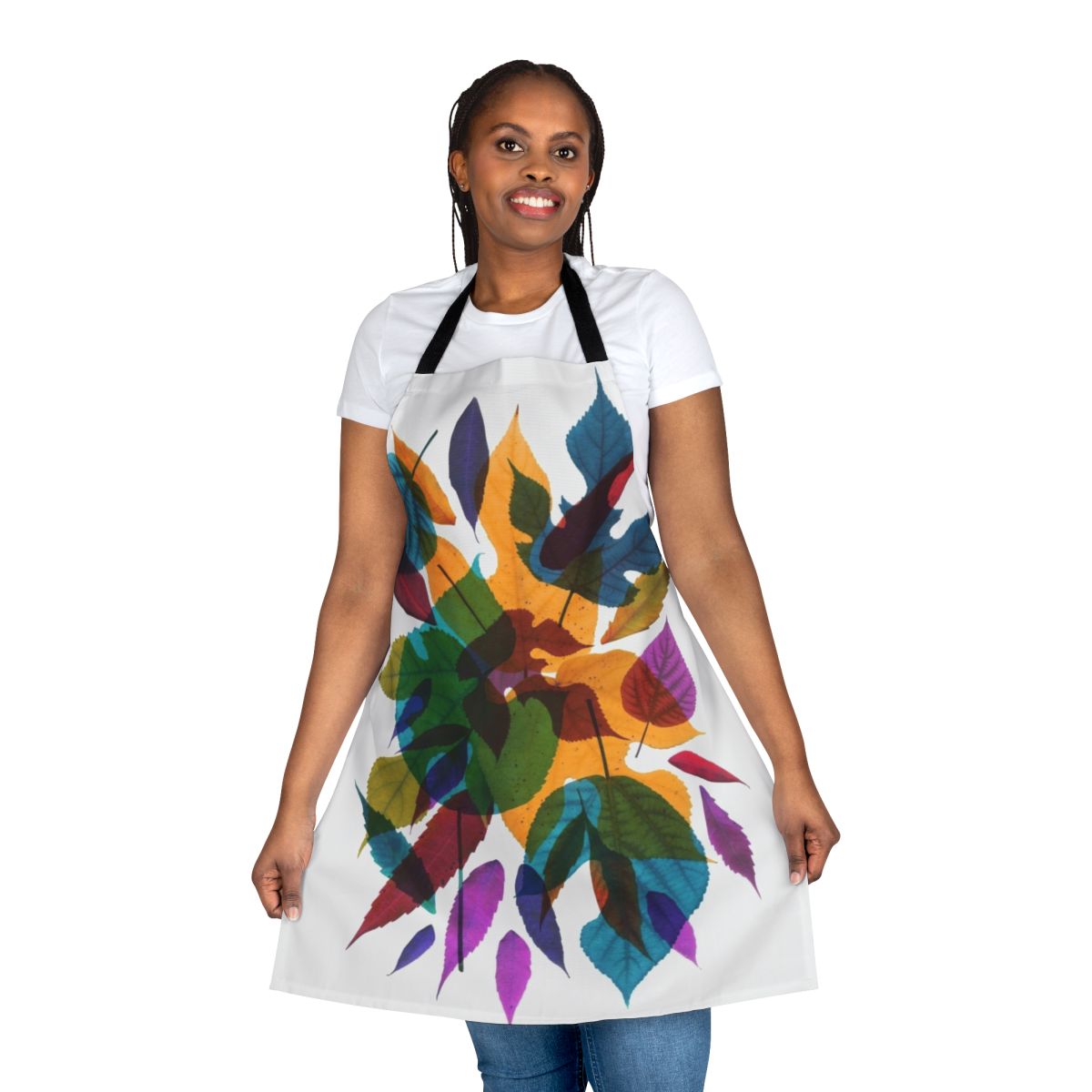 Autumn leaves apron with trendy, nature-inspired design