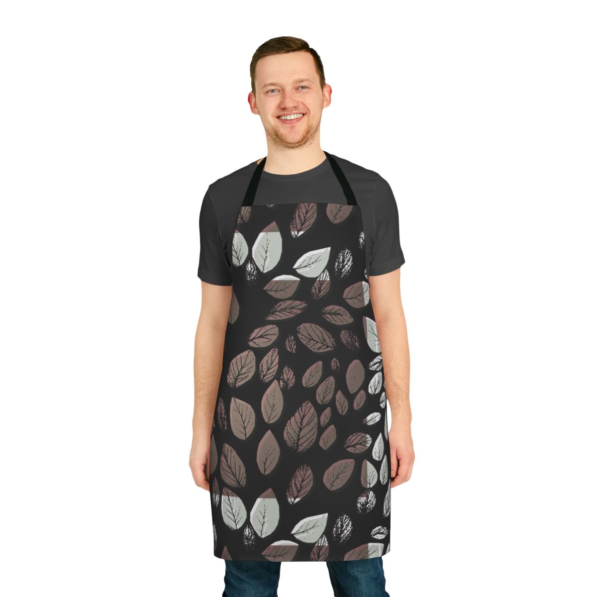 Autumn leaves desaturated pattern printed on an apron