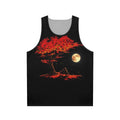 Autumn moon unisex tank top with space and nature design