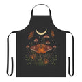 Autumn light underwing moth apron with a mystical, moonlit nature design
