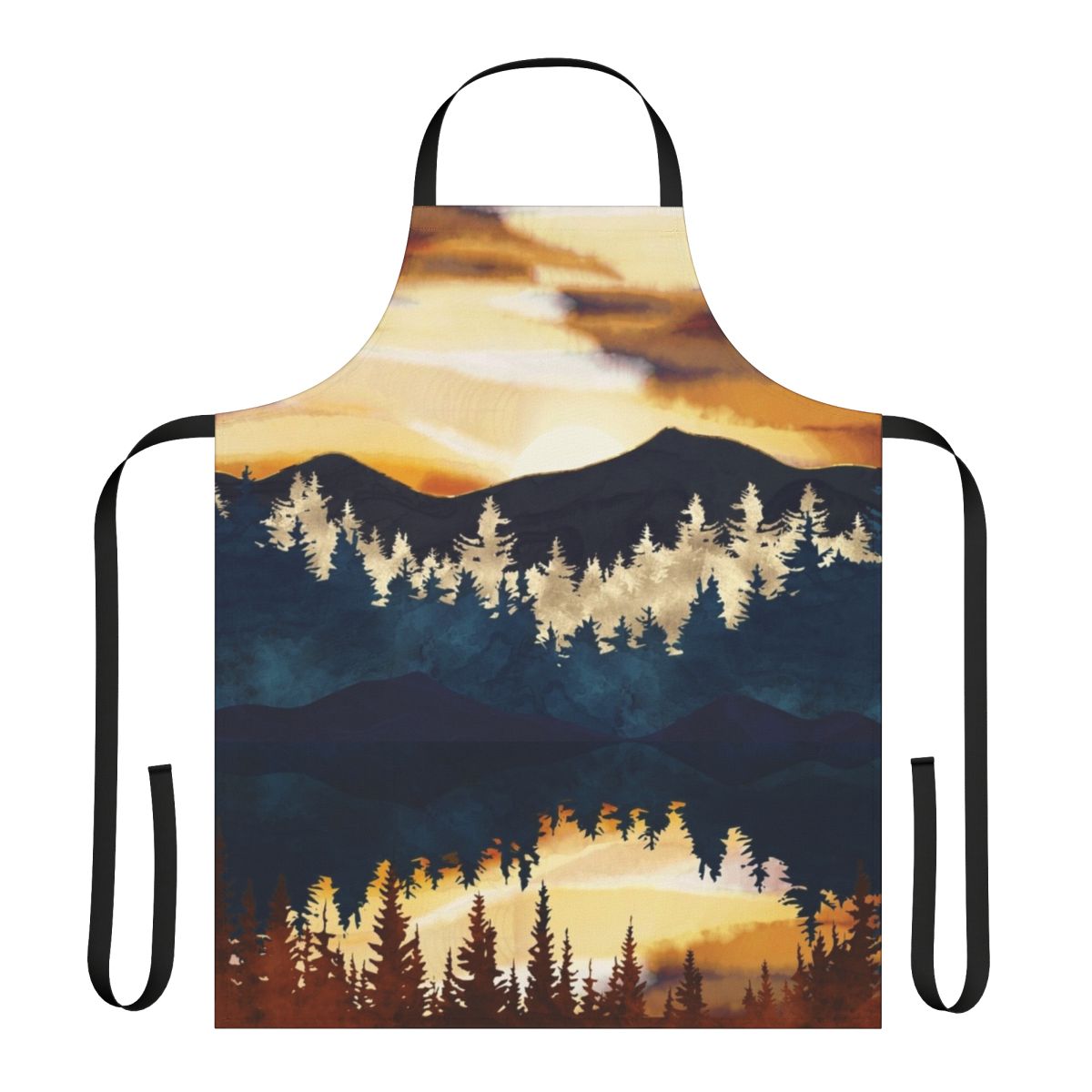Fall sunset landscape design on a high-quality apron