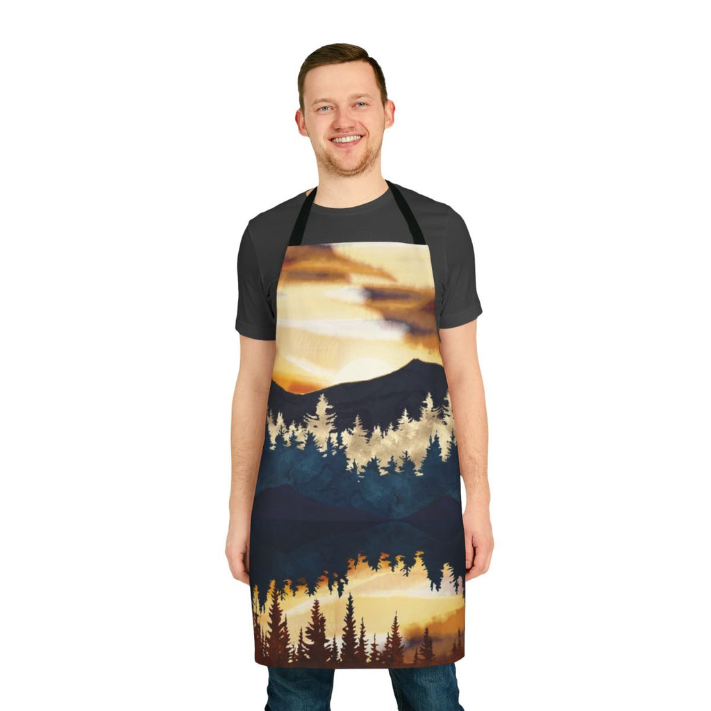 Fall sunset landscape design on a high-quality apron