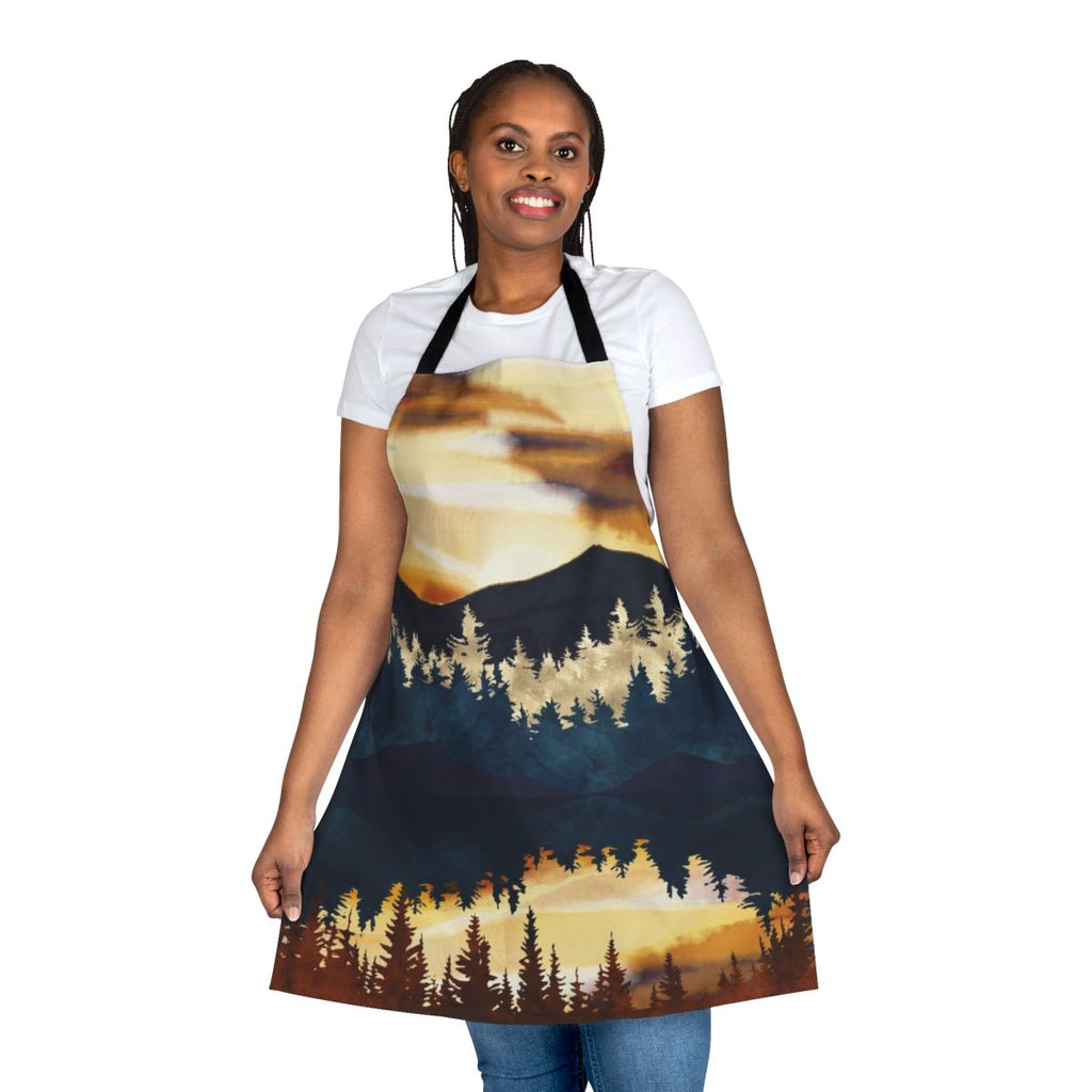Fall sunset landscape design on a high-quality apron
