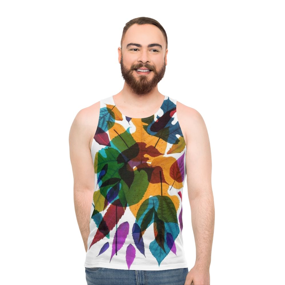 Autumn tank top with nature inspired designs