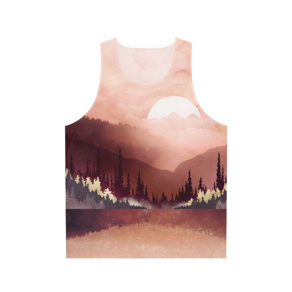 Autumn Reflection Unisex Tank Top with Nature Landscape Design