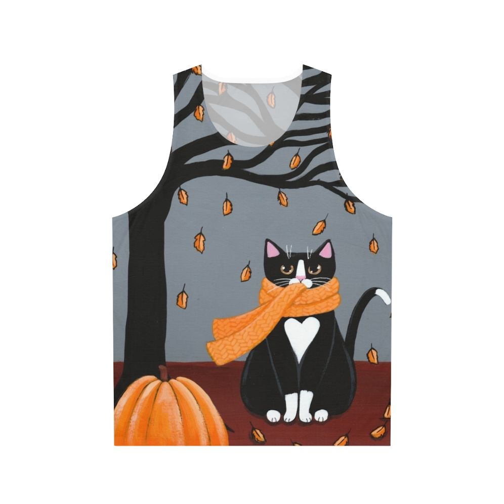 Autumn Tuxedo Cat Unisex Tank Top