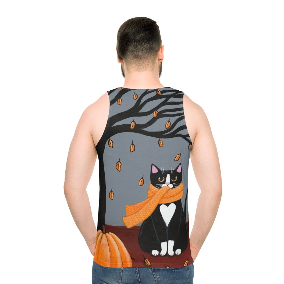 Autumn Tuxedo Cat Unisex Tank Top