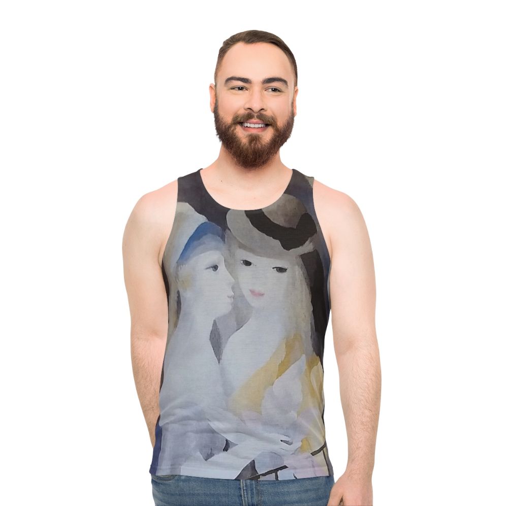 Avant-garde cubist female artist tank top