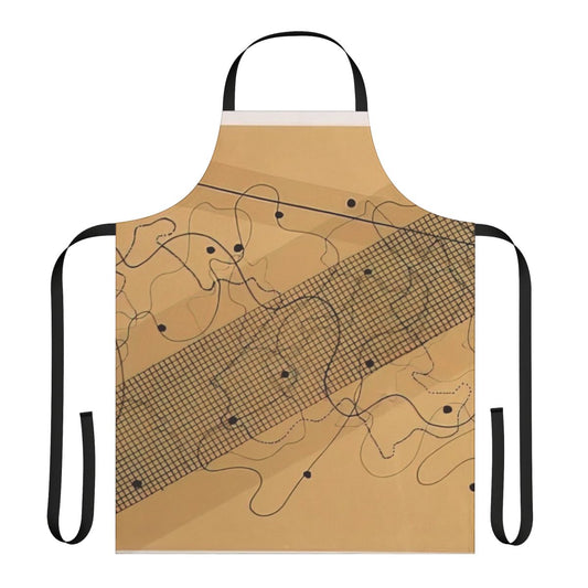 Avant garde apron featuring a design inspired by the experimental music and compositions of John Cage