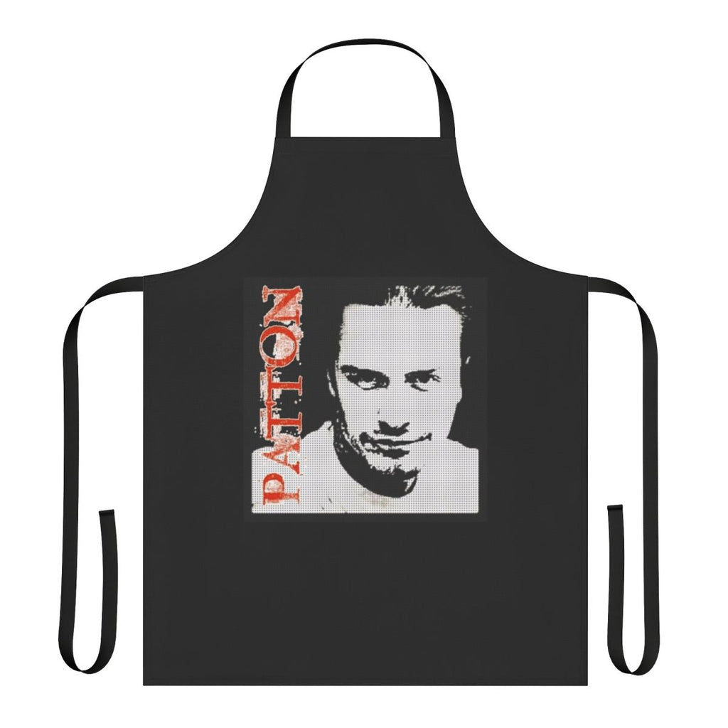 "Avant garde metal inspired apron featuring Mike Patton of Mr. Bungle and Faith No More"