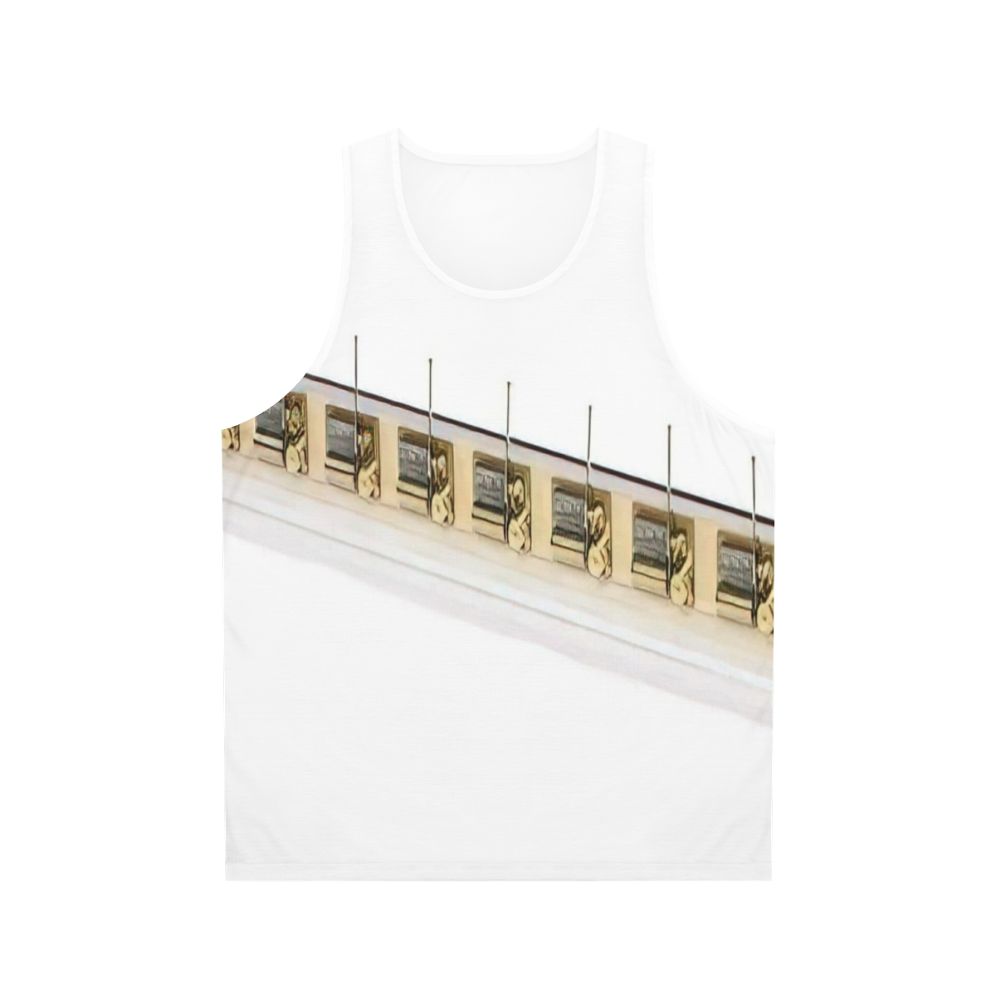 Avant garde unisex tank top with abstract design