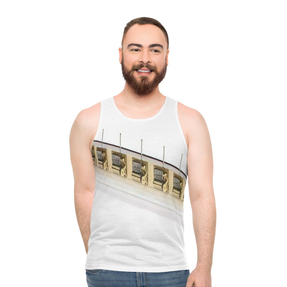 Avant garde unisex tank top with abstract design