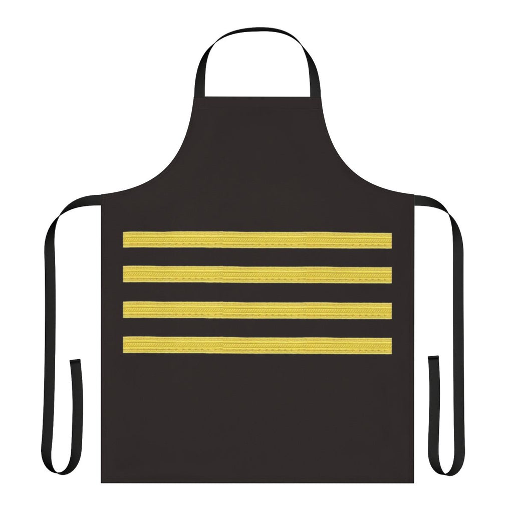 Aviation apron with four pilot stripes, perfect for flight crew and aviation enthusiasts