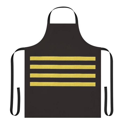 Aviation apron with four pilot stripes, perfect for flight crew and aviation enthusiasts