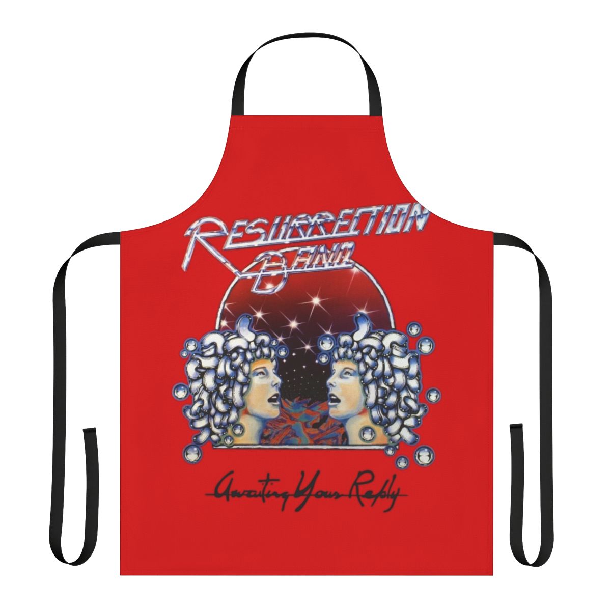 Awaiting Your Reply Christian Band Apron featuring the Resurrection Band logo