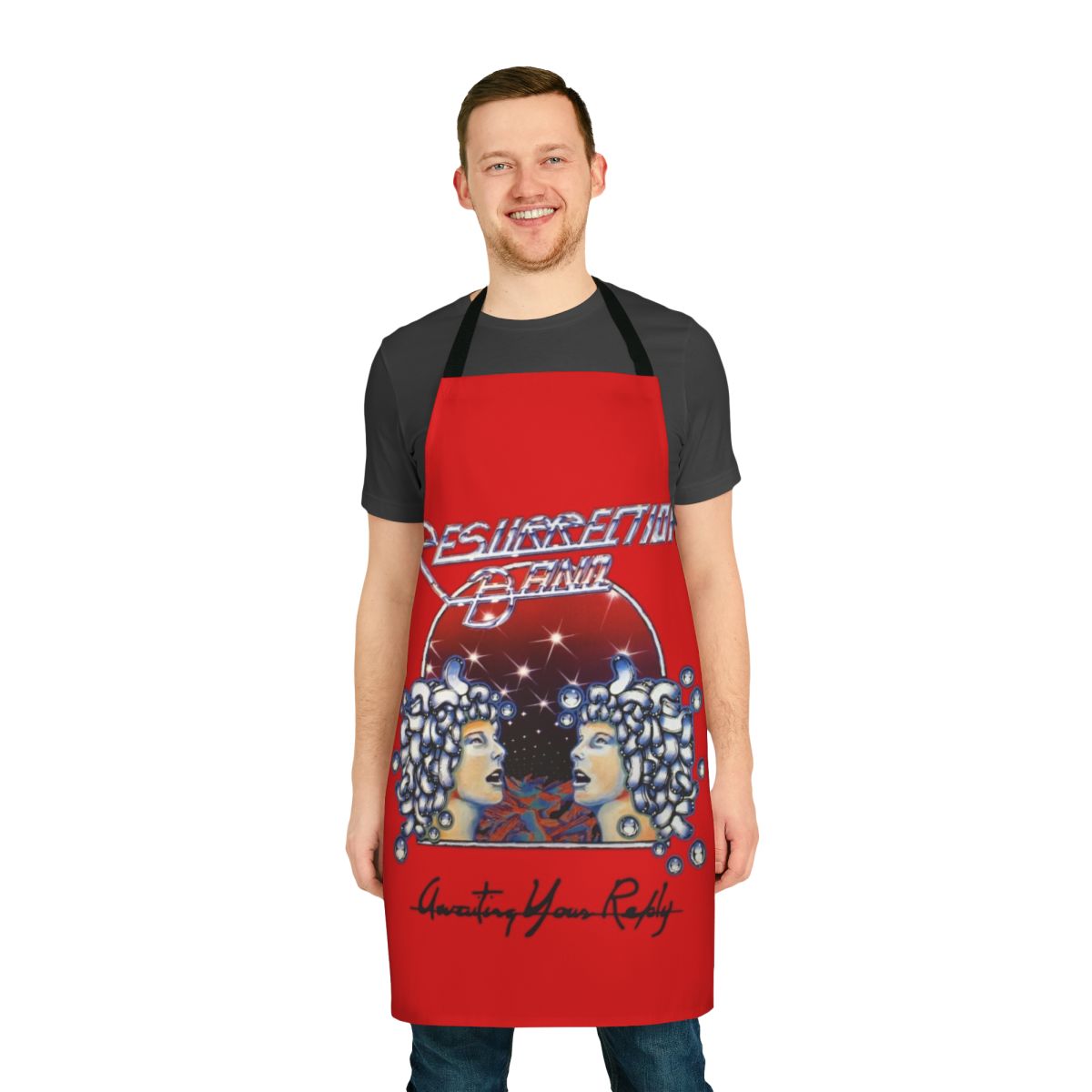 Awaiting Your Reply Christian Band Apron featuring the Resurrection Band logo