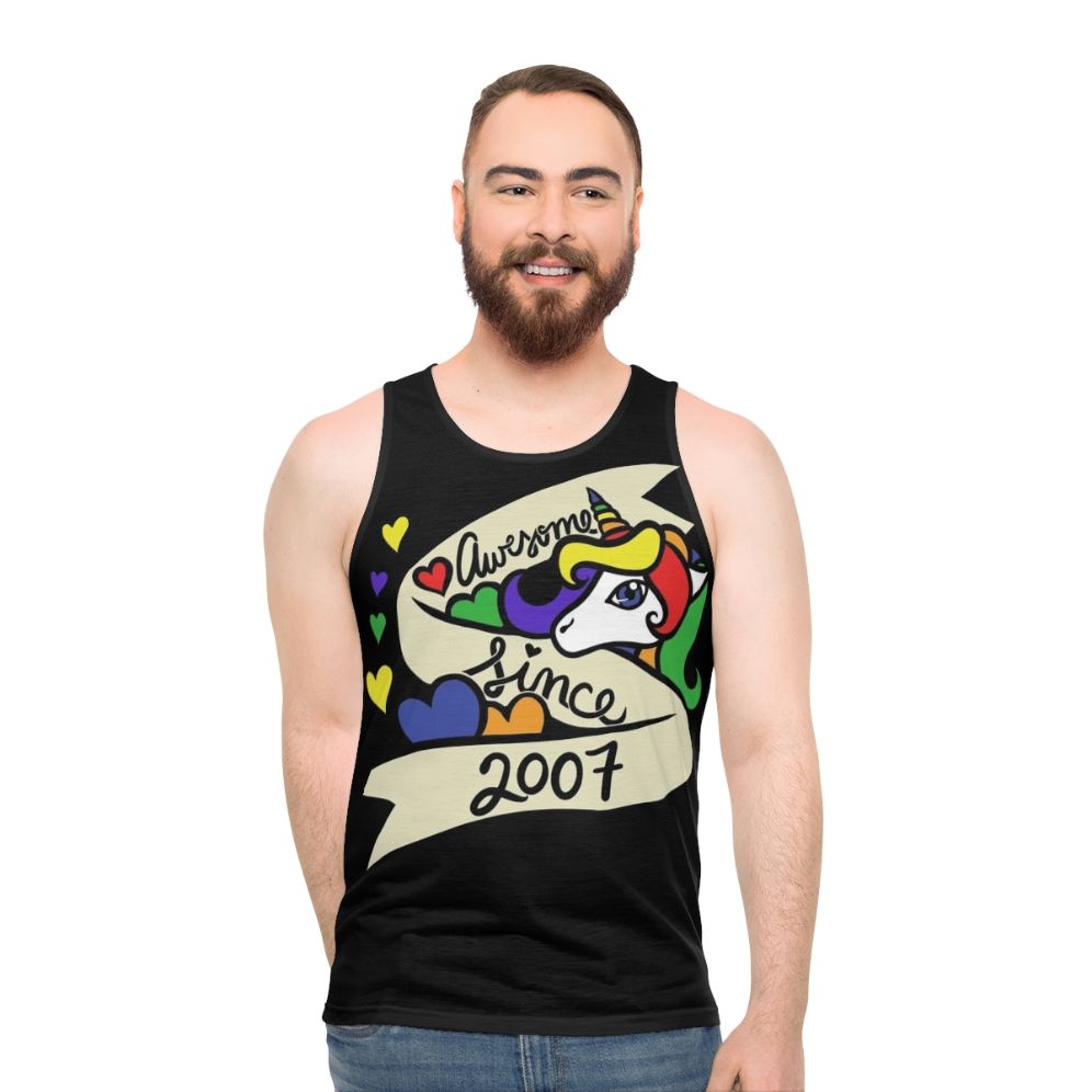 Awesome Since 2007 Unisex Unicorn Tank Top