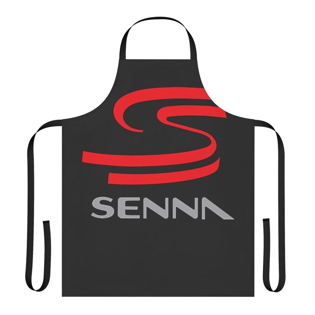 Stylish apron featuring the iconic Ayrton Senna logo, perfect for Formula 1 enthusiasts