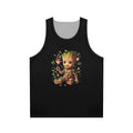 Baby Groot unisex tank top in retro 80s style