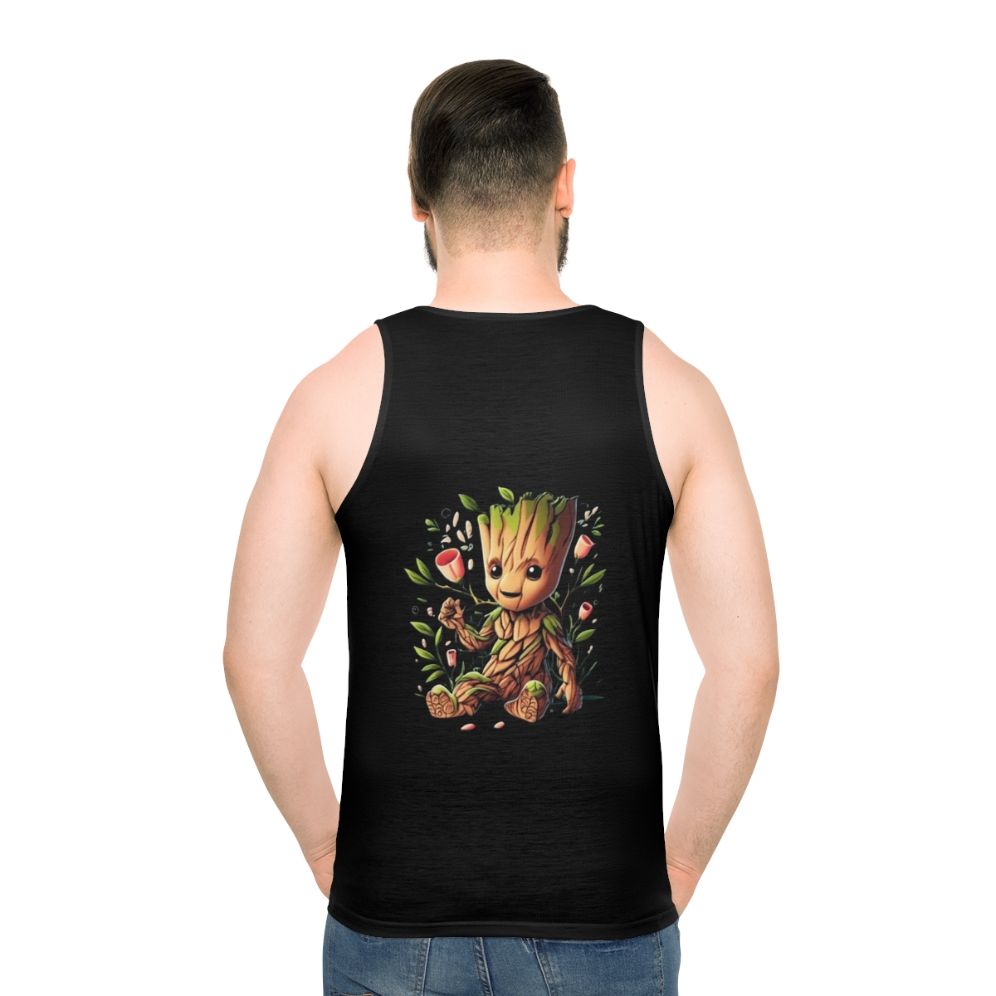 Baby Groot unisex tank top in retro 80s style