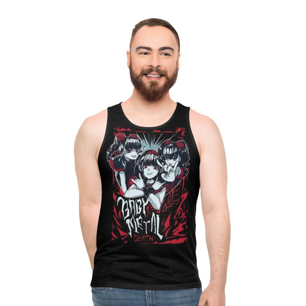 Babymetal inspired unisex tank top with heavy metal and kawaii anime design