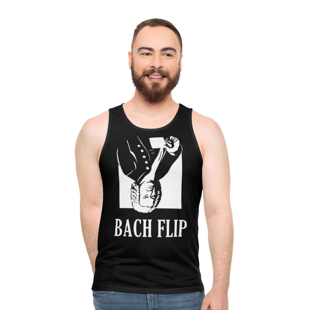 Unisex tank top with a pun design featuring Johann Sebastian Bach