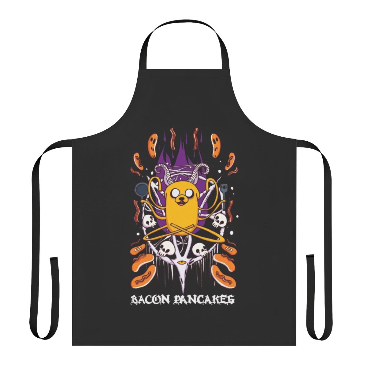 Bacon Pancakes Inspired Apron with Adventure Time Cartoon Graphics