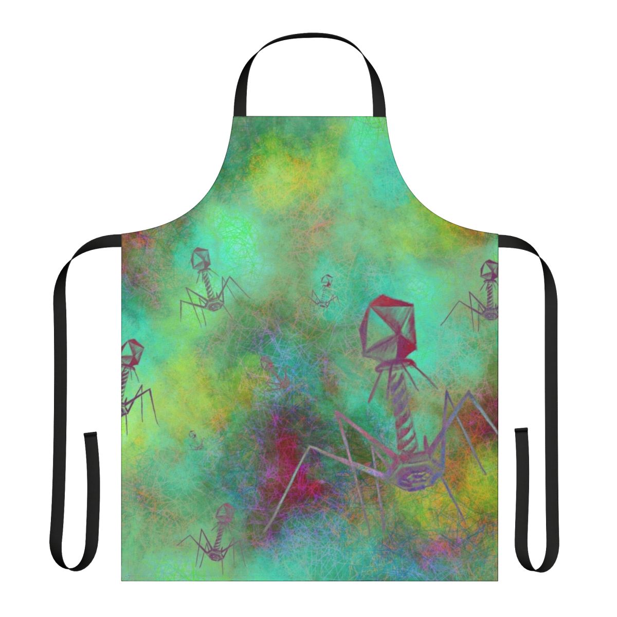 Bacteriophage themed apron featuring a T4 phage design