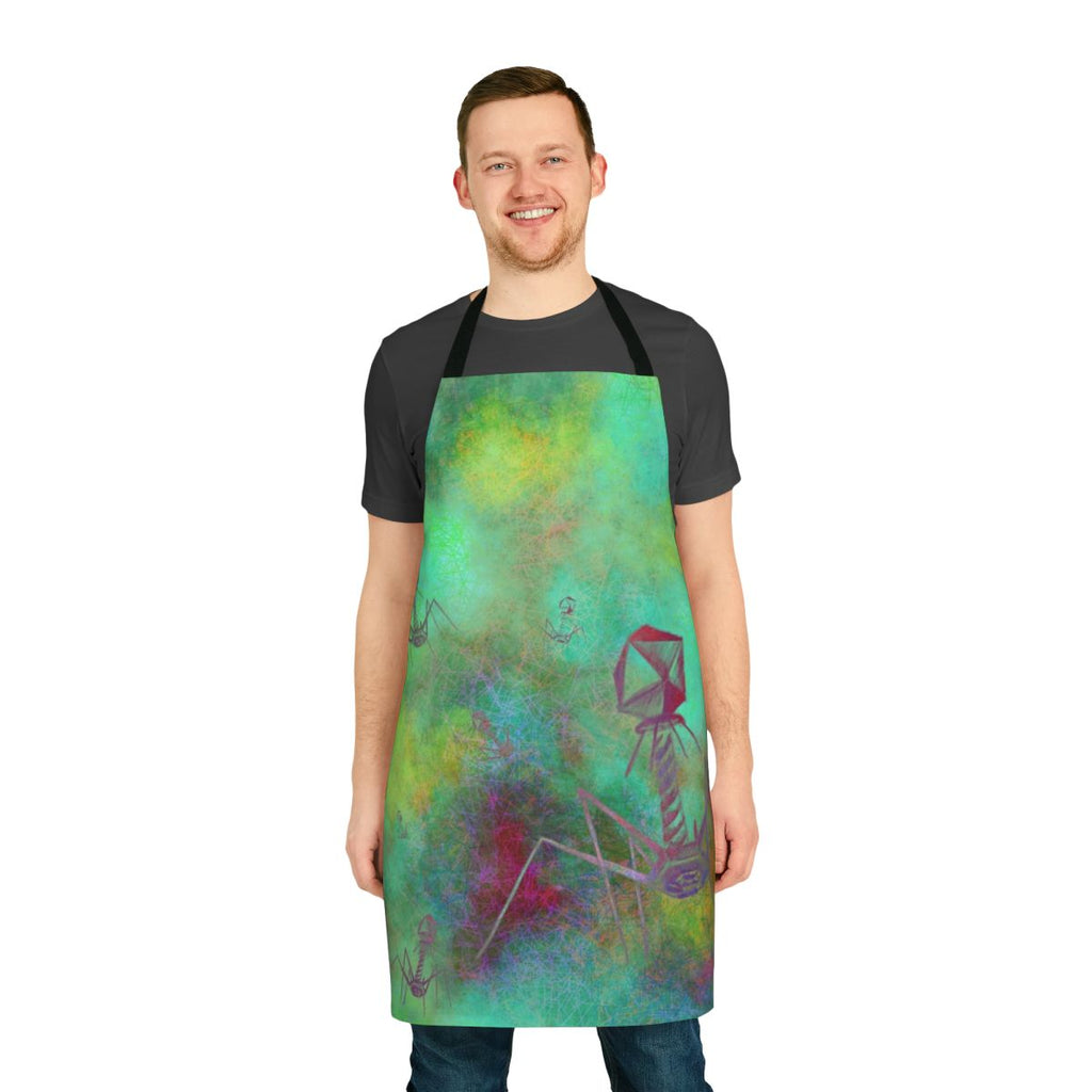 Bacteriophage themed apron featuring a T4 phage design