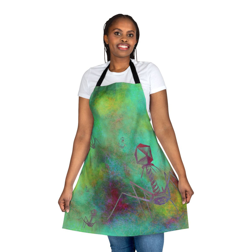 Bacteriophage themed apron featuring a T4 phage design