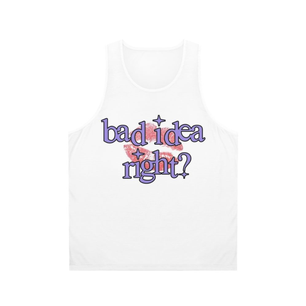 Bad Idea Right Unisex Tank Top featuring Olivia Rodrigo's Sour album artwork