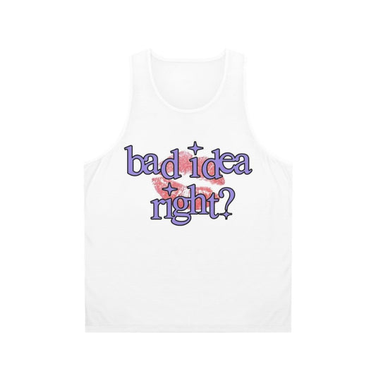 Bad Idea Right Unisex Tank Top featuring Olivia Rodrigo's Sour album artwork