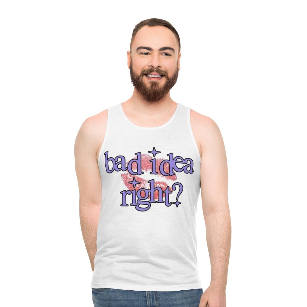 Bad Idea Right Unisex Tank Top featuring Olivia Rodrigo's Sour album artwork