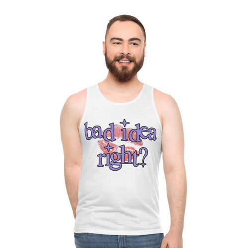 Bad Idea Right Unisex Tank Top featuring Olivia Rodrigo's Sour album artwork