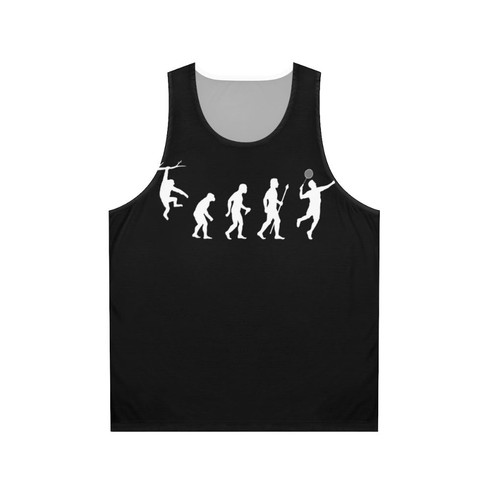 Badminton evolution funny unisex tank top