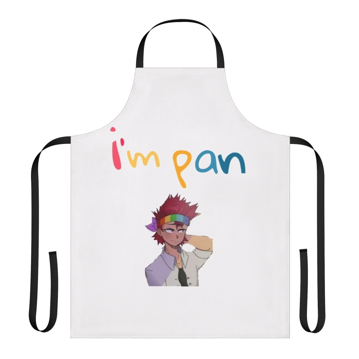 Person wearing a black and white baking apron