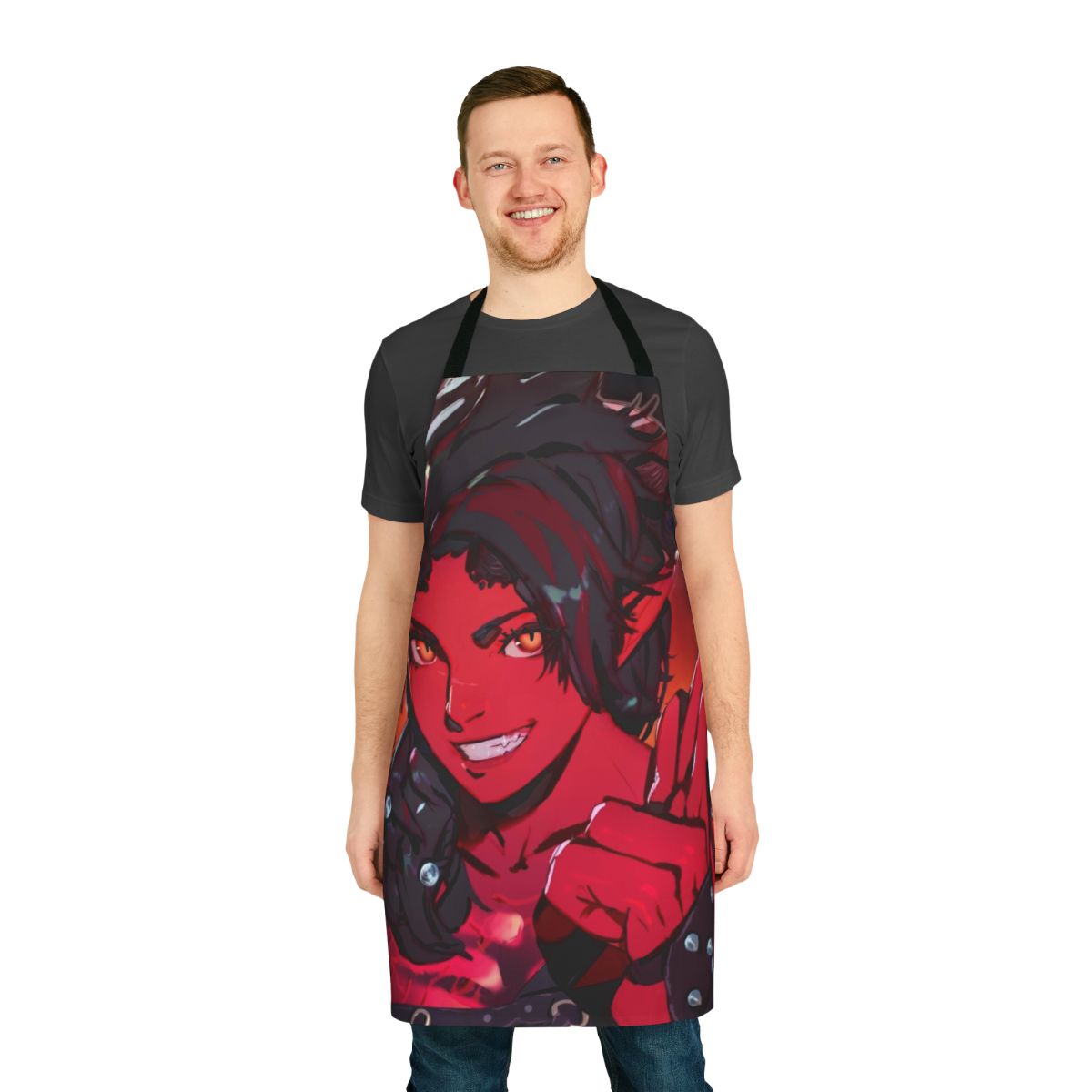 Apron featuring the character Karlach from the video game Baldur's Gate 3