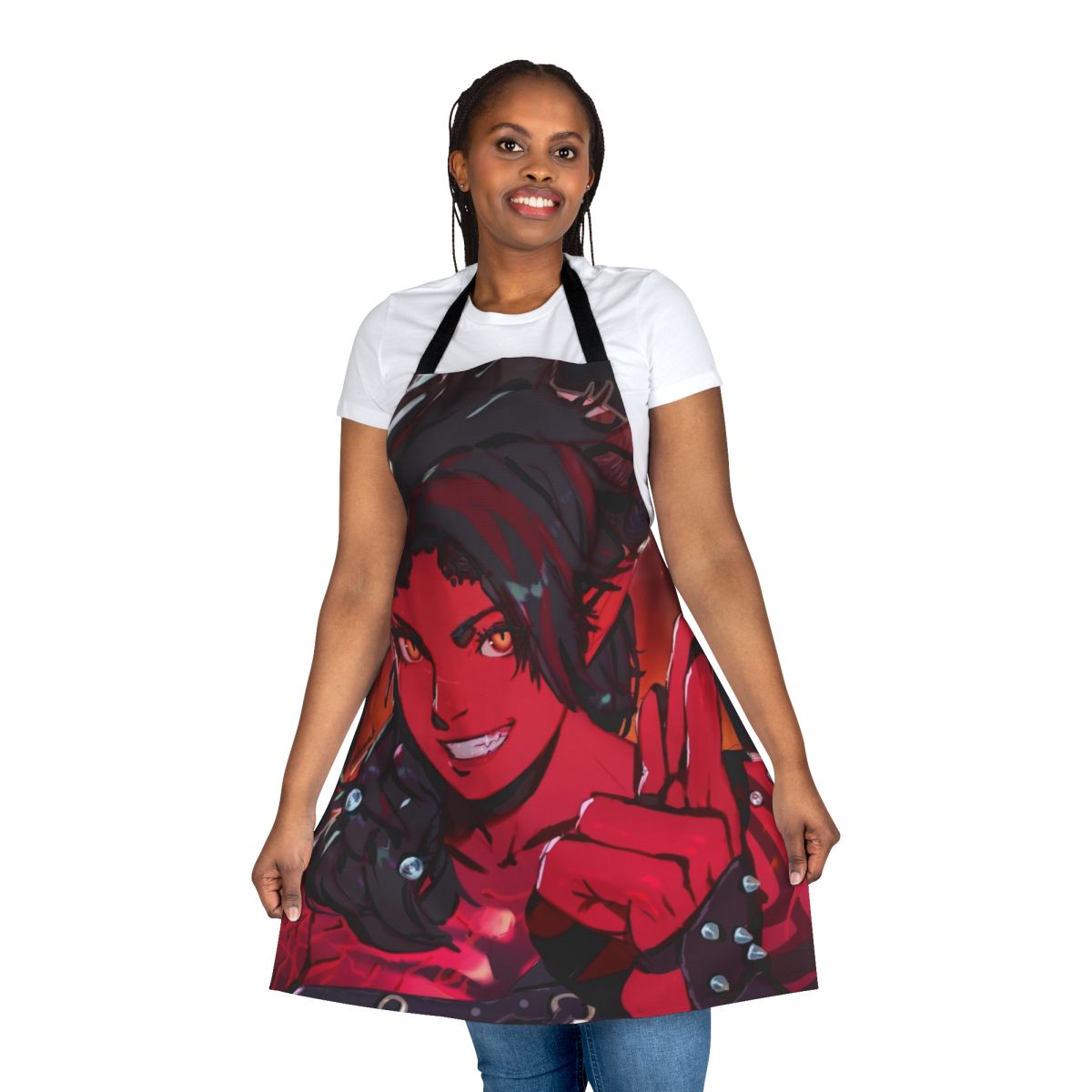 Apron featuring the character Karlach from the video game Baldur's Gate 3