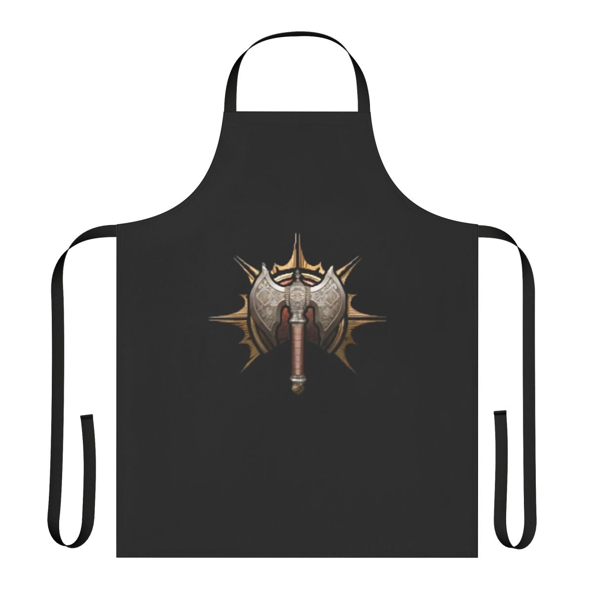Baldur's Gate inspired barbarian logo apron featuring a fantasy design