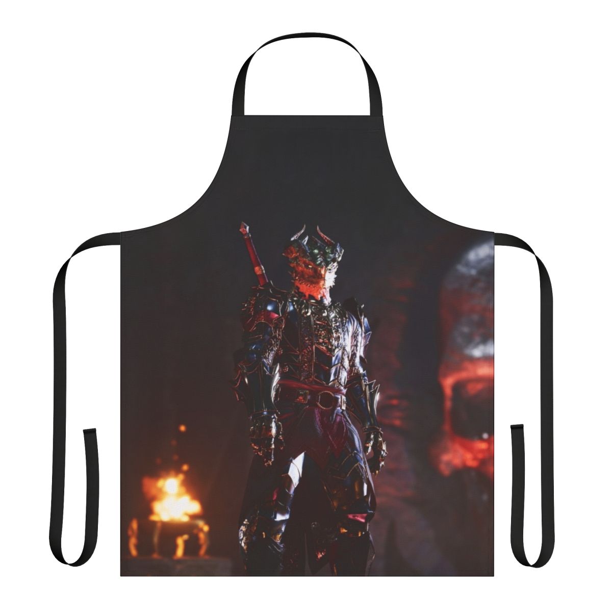 Baldurs Gate inspired fantasy apron featuring a high elf vampire character.