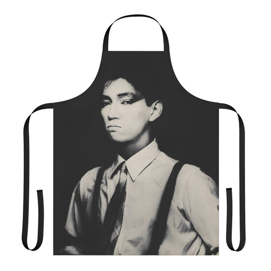 Bamboo Houses Apron featuring artwork inspired by Ryuichi Sakamoto's album covers
