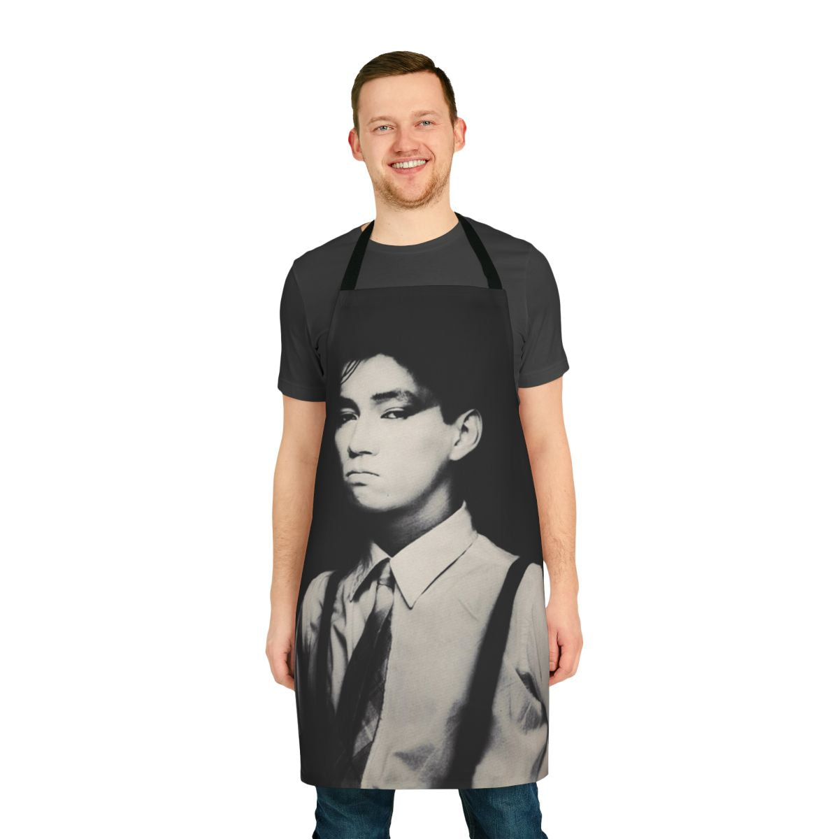 Bamboo Houses Apron featuring artwork inspired by Ryuichi Sakamoto's album covers