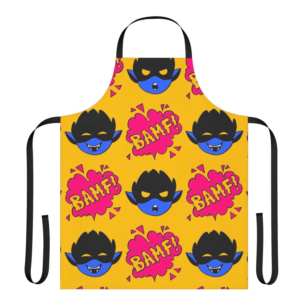 Bamfs Pattern Inspired Apron with Nightcrawler/Kurt Wagner Artwork