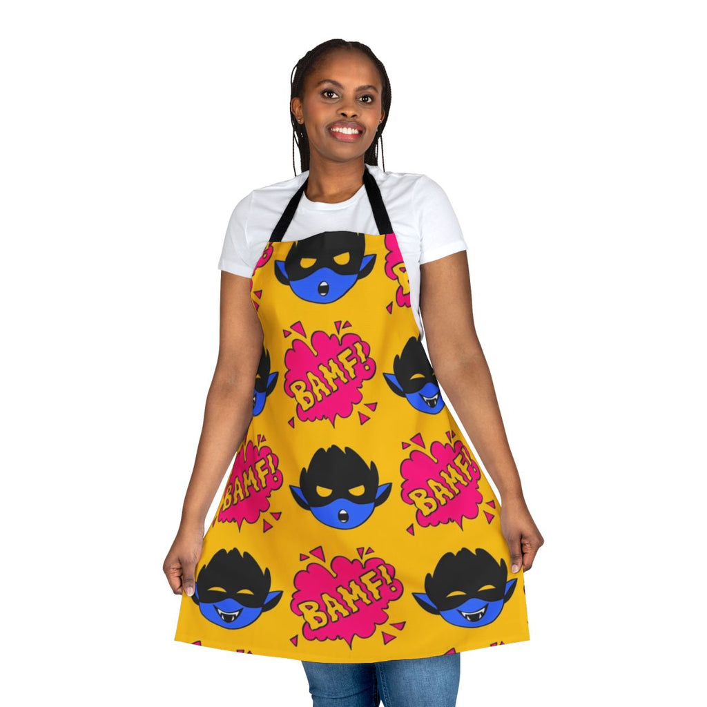 Bamfs Pattern Inspired Apron with Nightcrawler/Kurt Wagner Artwork