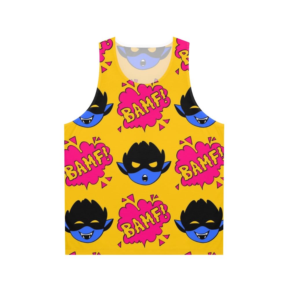 Unisex tank top featuring the Bamfs pattern inspired by the X-Men character Kurt Wagner