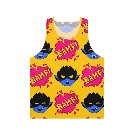 Unisex tank top featuring the Bamfs pattern inspired by the X-Men character Kurt Wagner