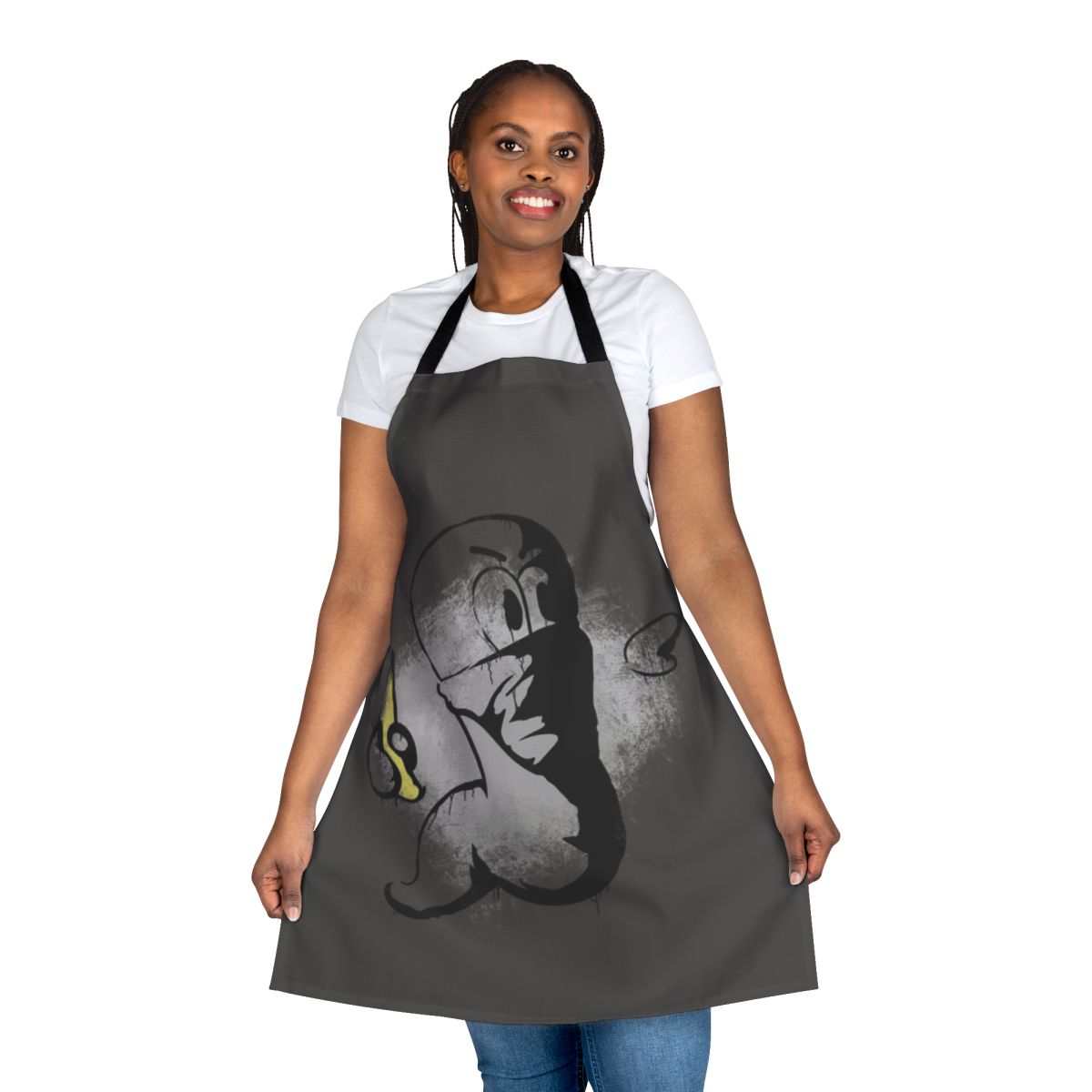 Worms Armageddon inspired apron featuring a banana bomb design